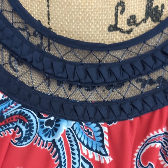 Roz & Ali Red and Blue Paisley Maxi Dress - Picture 3 of 5